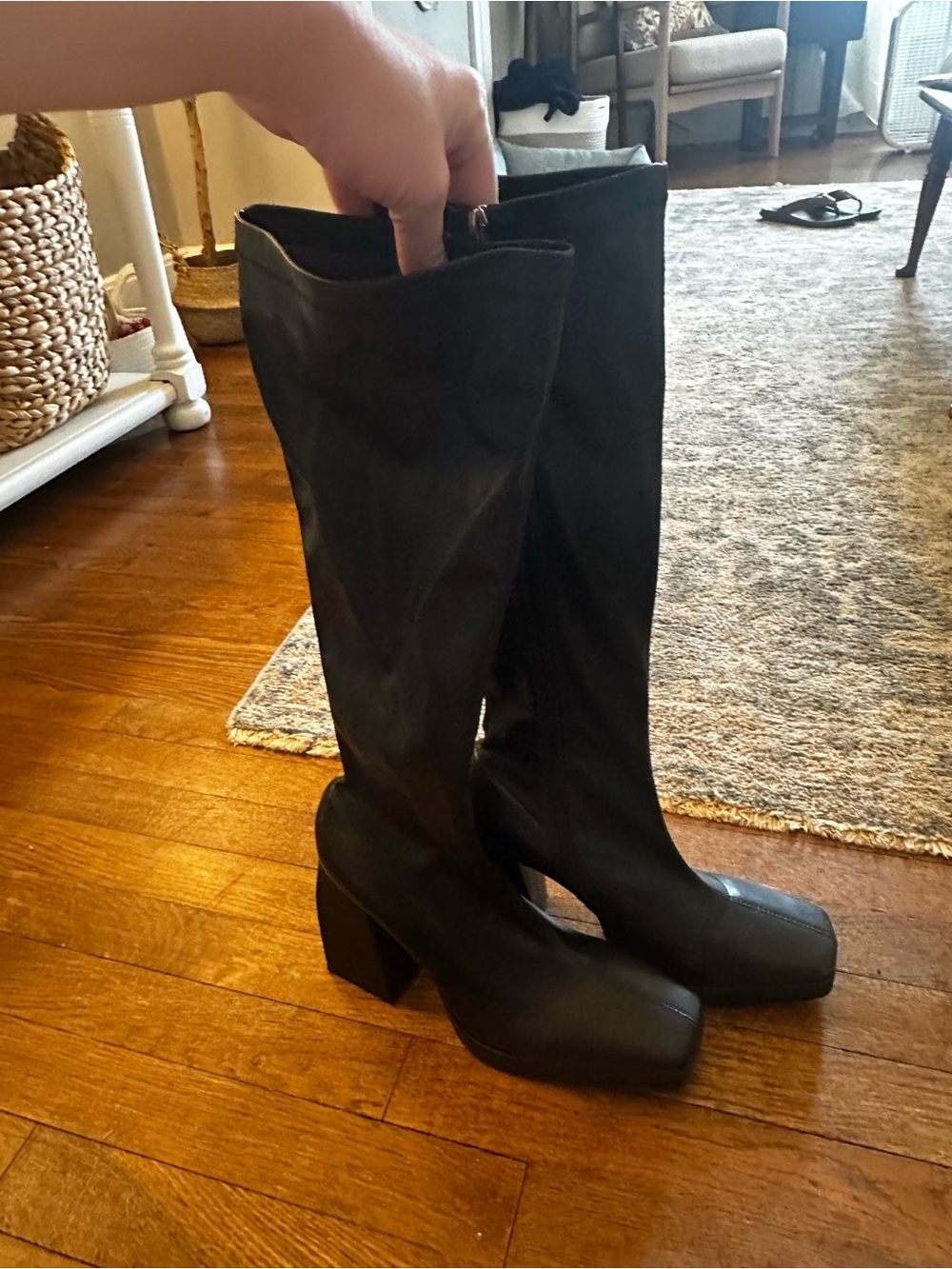 Princess Polly Knee High Black Boots